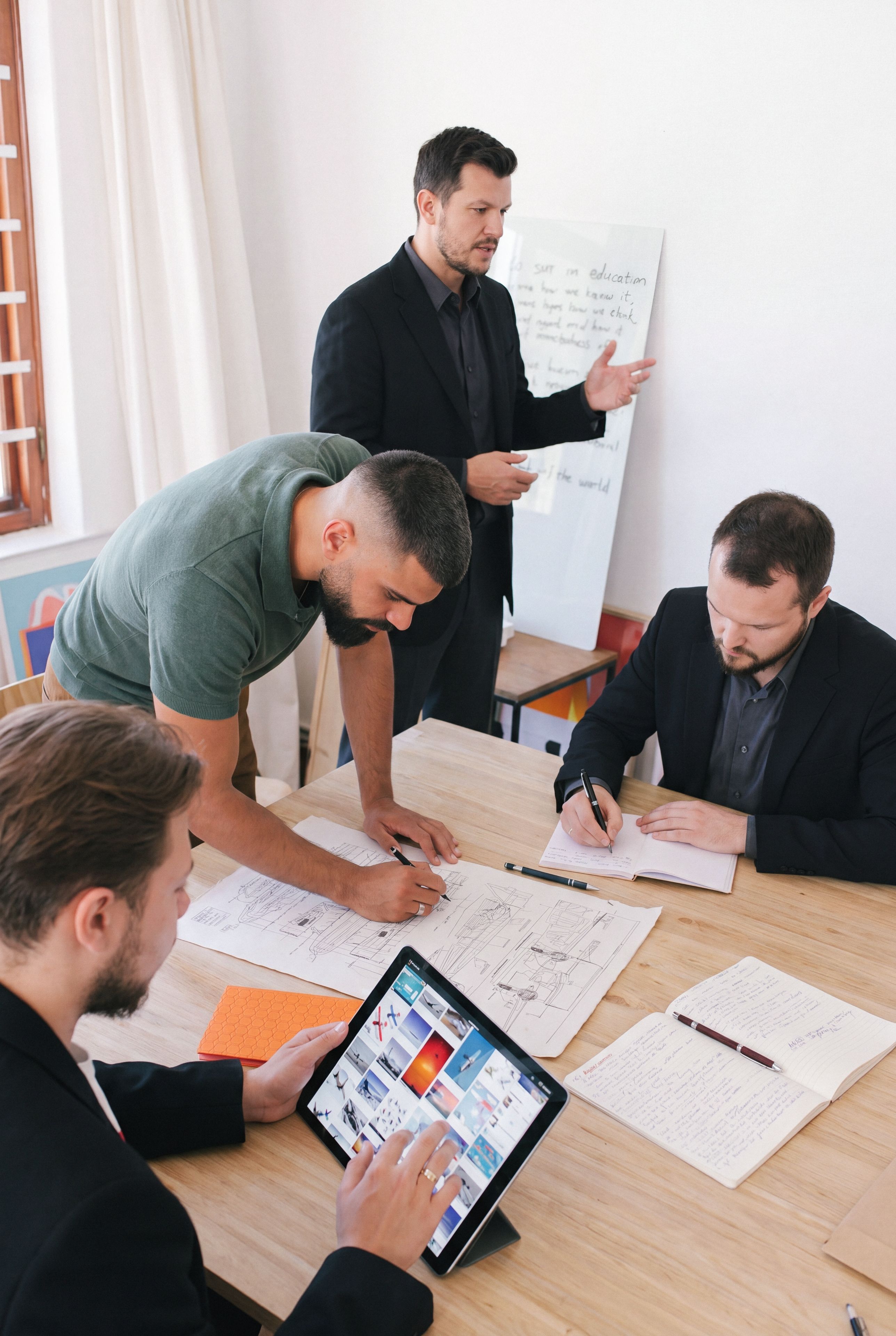 Fact & Form team - Marketing Team Campaign Planning Whiteboard Meeting at our Bucharest brand and marketing studio