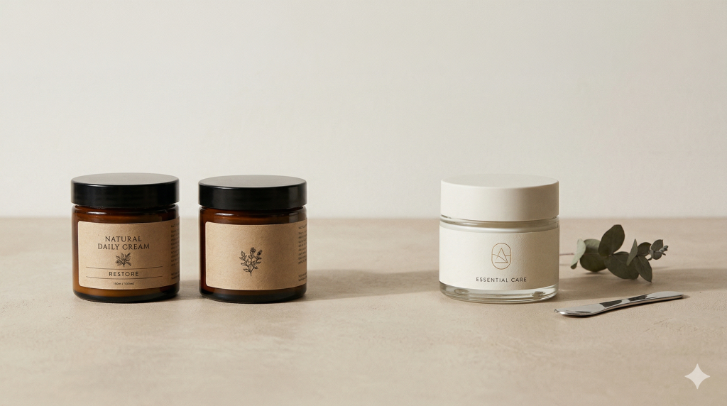 Side-by-side packaging comparison showing weaker and stronger product packaging in a premium editorial setup.