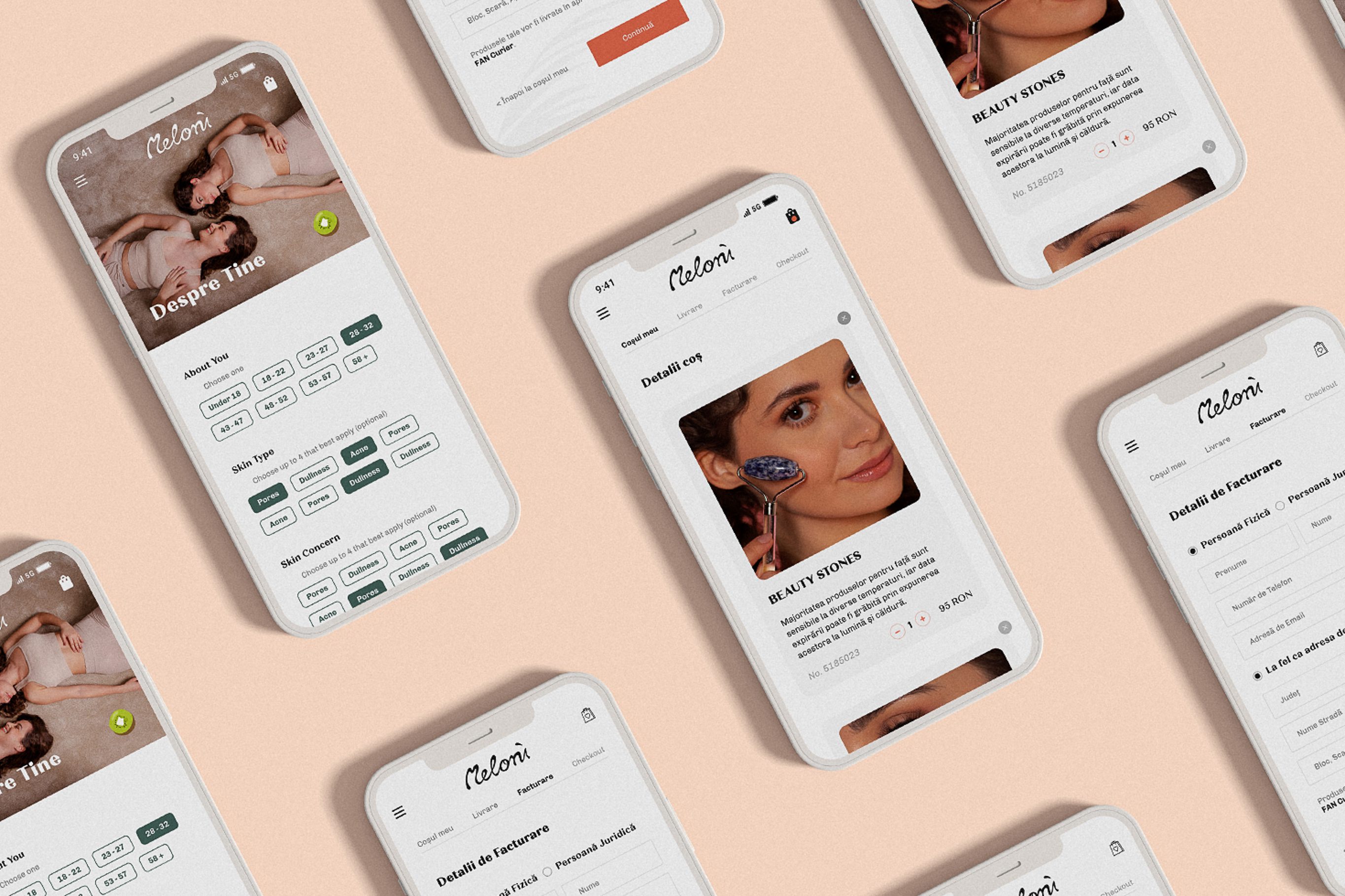 Meloni Website Mobile Screens UI System Layout - branding project by Fact & Form