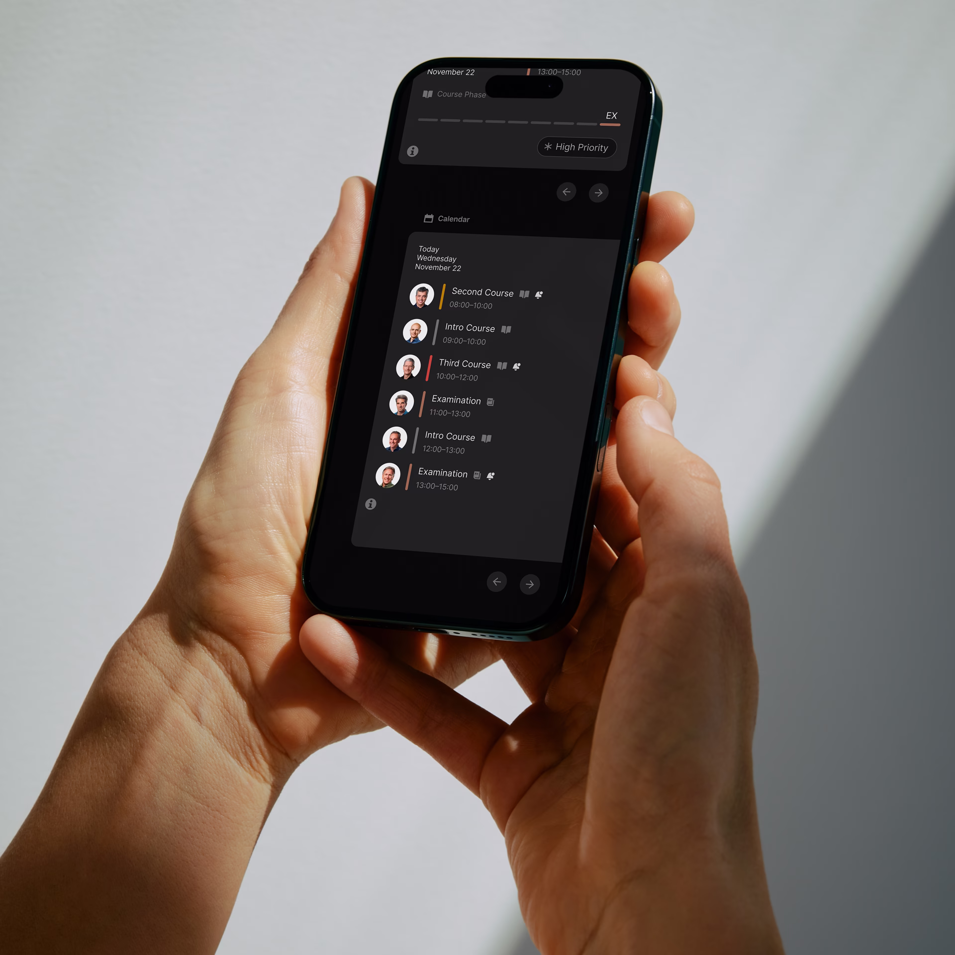 Close-up of the EduApp mobile website on a smartphone home screen
