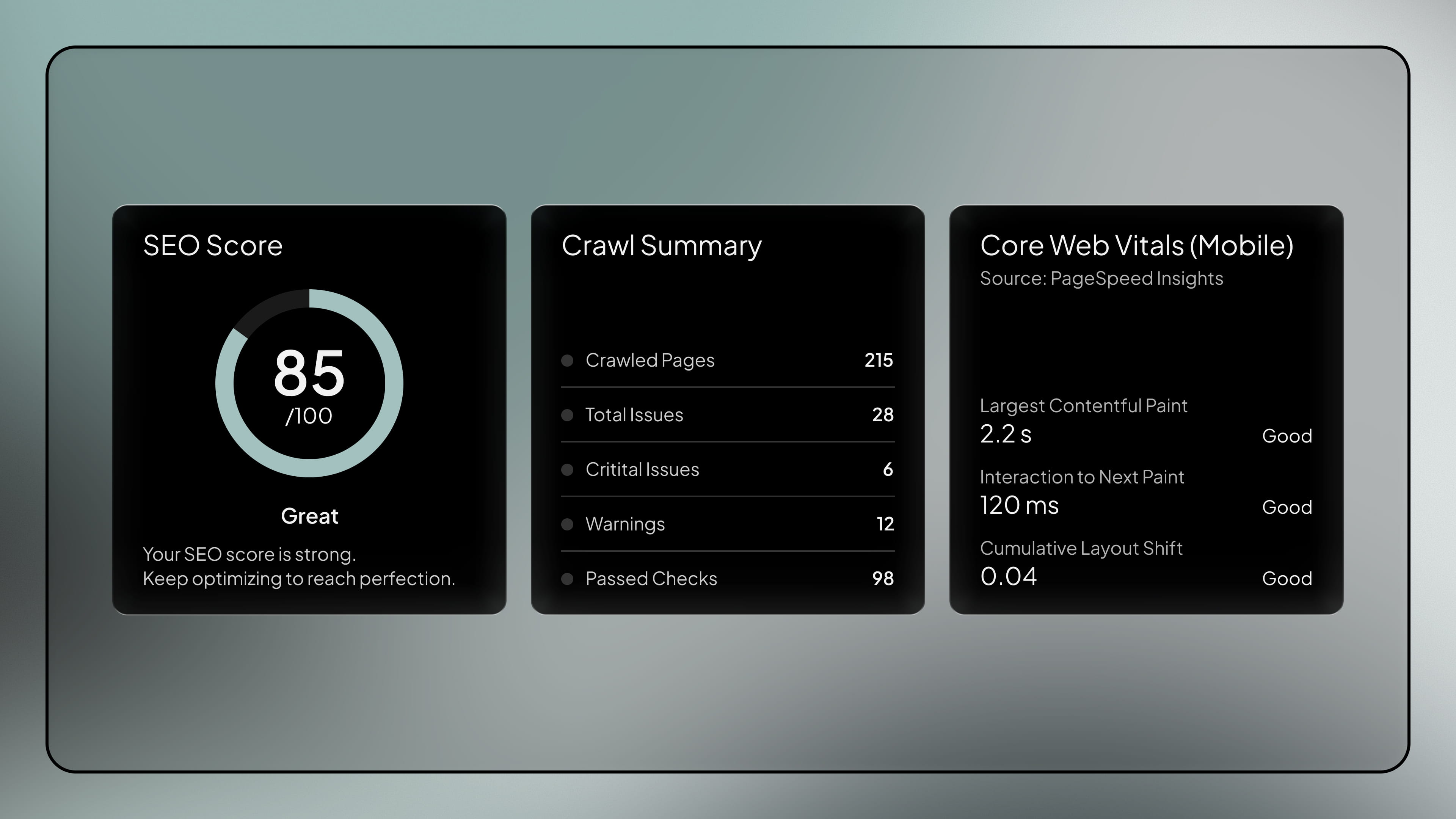 R&D - SEO service by Fact & Form brand and marketing studio (mobile view)