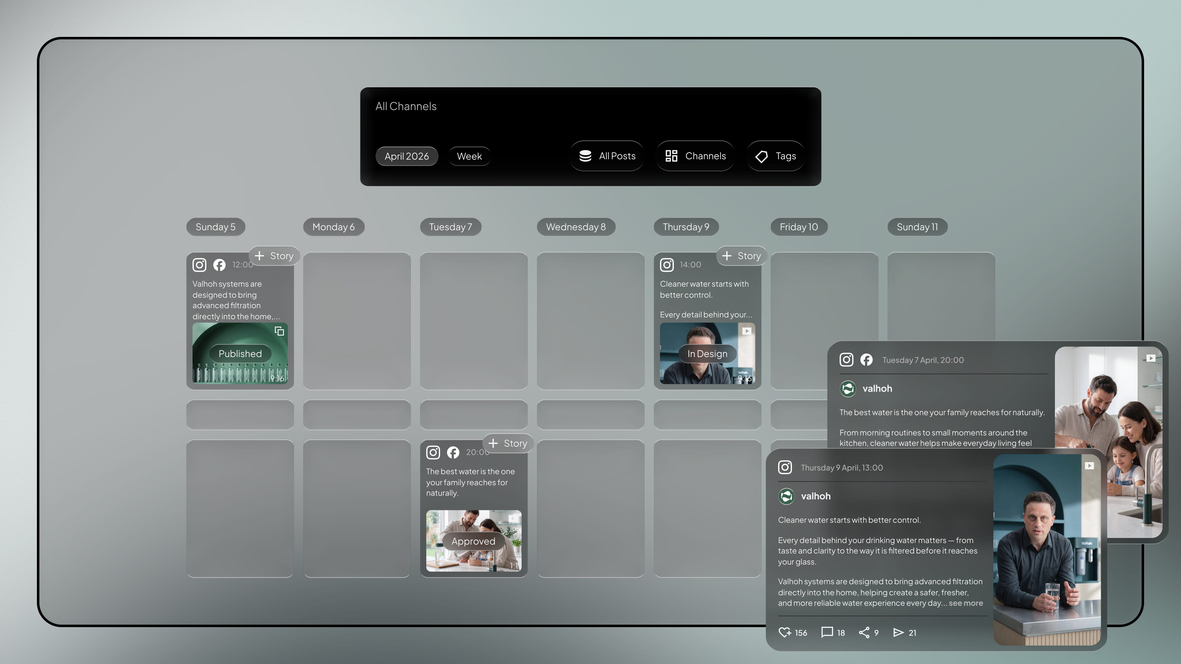 Editorial Plan - social media service by Fact & Form brand and marketing studio (mobile view)