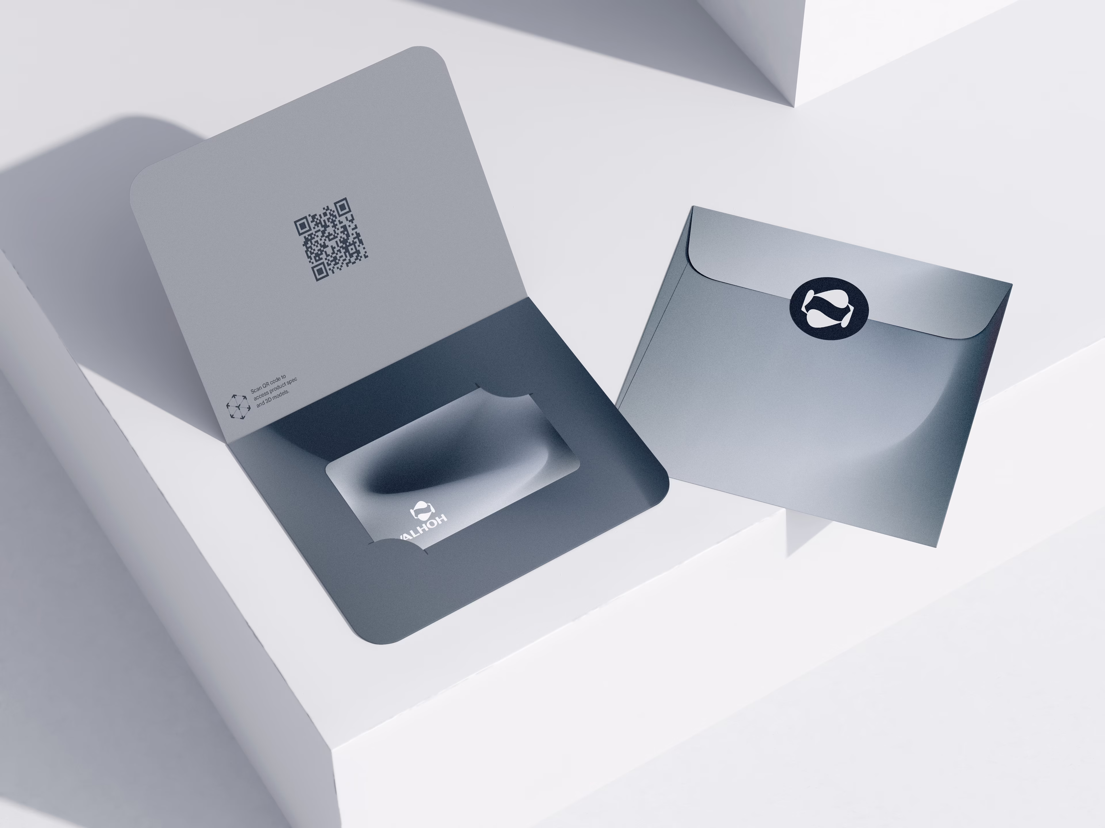Valhoh branded envelope and plastic membership card on a clean surface