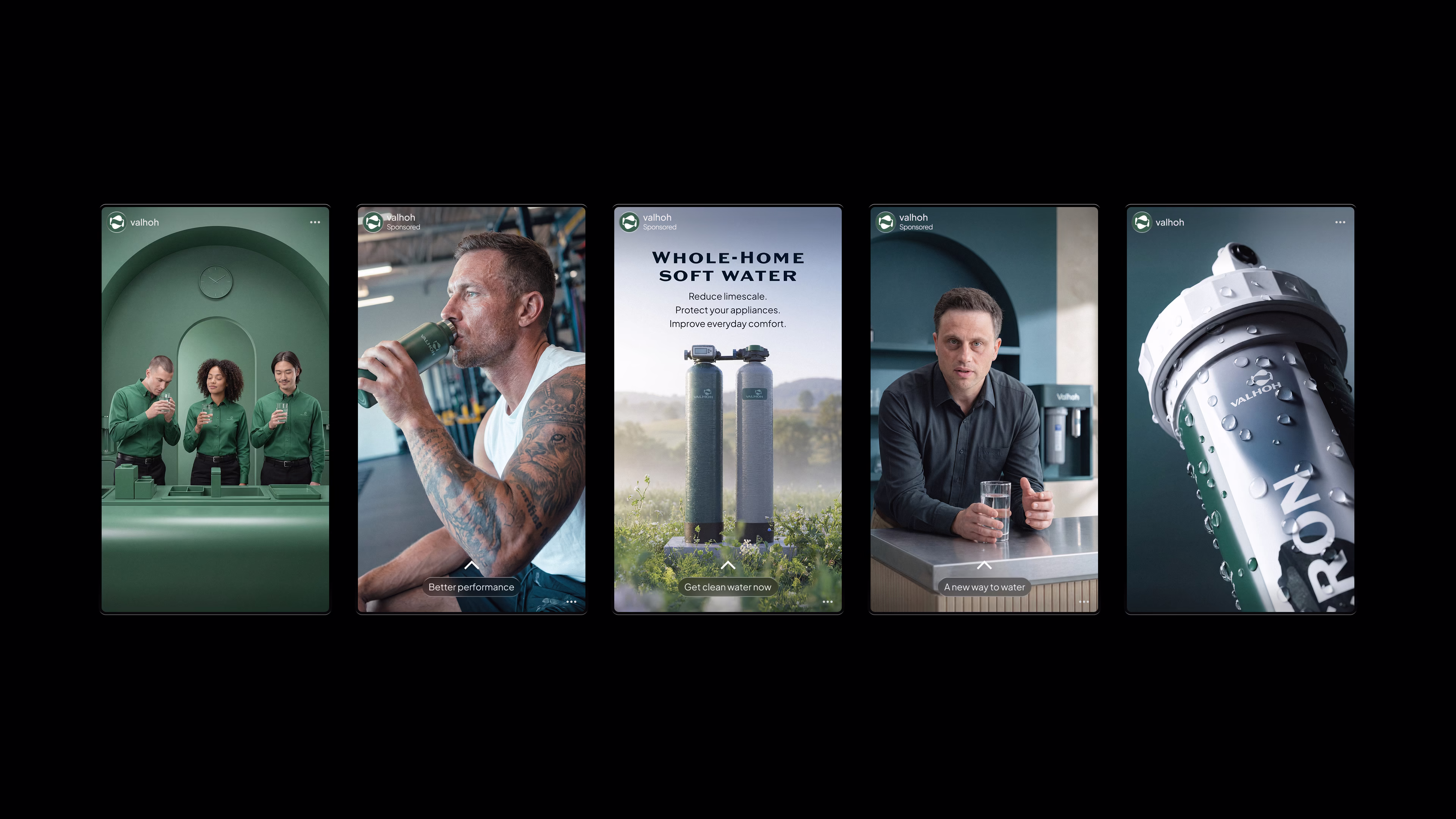 Valhoh Meta ads and social media post designs laid out together